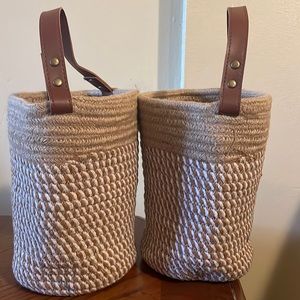 Hanging Basket(2Piece) Wall Woven Cotton Rope Storage Basket